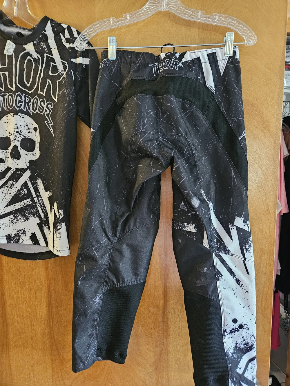 thor Black & White Skull Kids Motocross Gear Set